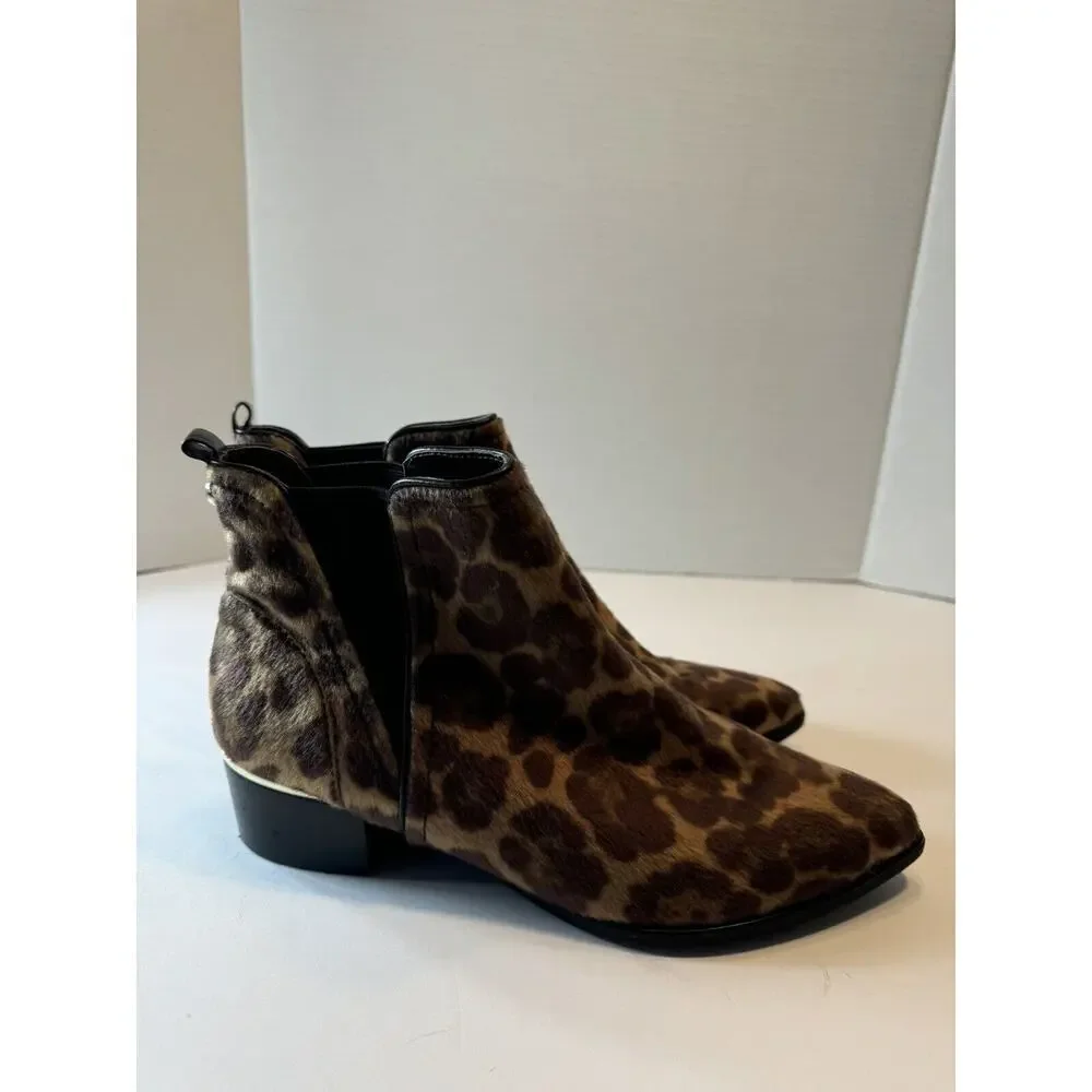 New Nine West womens natural Multi Cabrie Cheetah Animal print bootie‎ Sz 8M